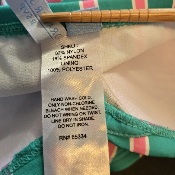 NWT Draper James Pink/Green One Piece w/ Sweetheart Knot Removable Strap - Picture 6 of 7